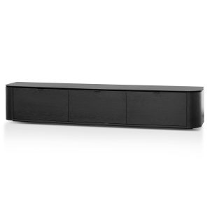 2.4m TV Entertainment Unit - Black Oak